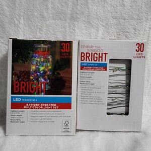 Set Of 2 Multicolor LED String Lights